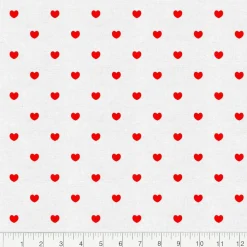 Fabric Editions White Hearts Cotton Fabric