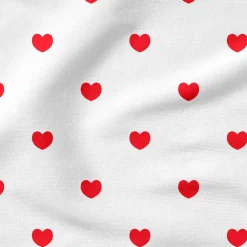 Fabric Editions White Hearts Cotton Fabric