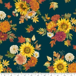 Fabric Traditions Fall Flowers Cotton Quilting Fabric