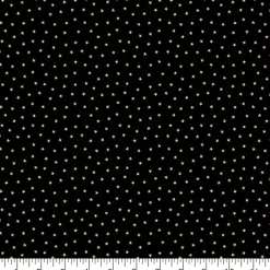 Fabric Traditions Gold Glitter Stars on Black Cotton Quilting Fabric