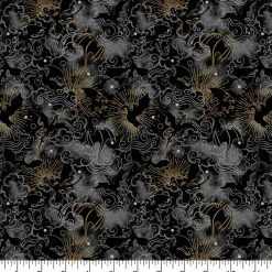 Fabric Traditions Gray Dragons Booktok Cotton Quilting Fabric