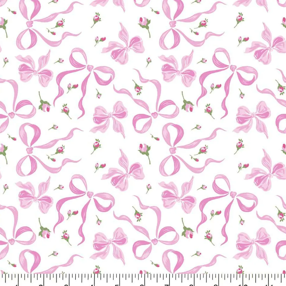 Fabric Traditions Pink Bows Cotton Quilting Fabric