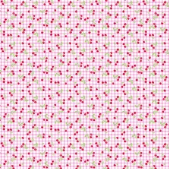 Fabric Traditions Pink Gingham Cherry Cotton Quilting Fabric