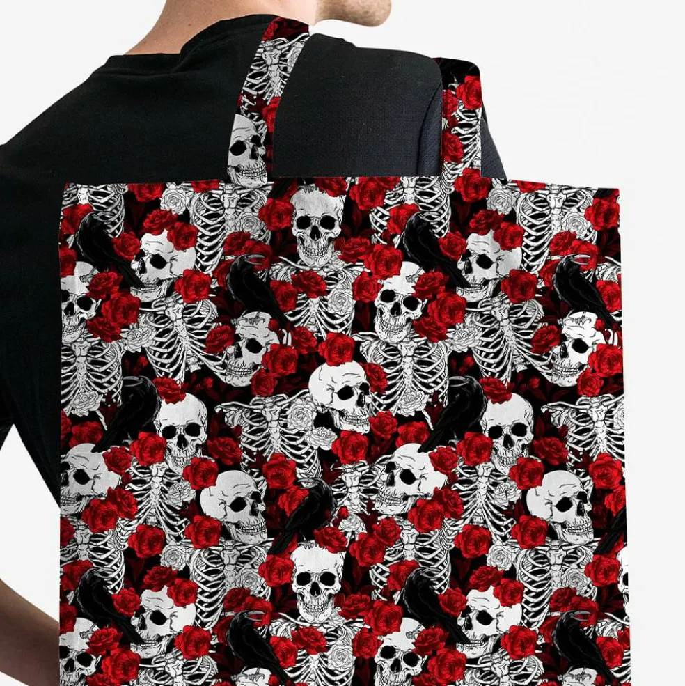 Fabric Traditions Roses & Skeletons Cotton Quilting Fabric