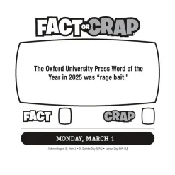 Fact or Crap | 2027 6 x 5 Inch Daily Desktop Box Calendar | New Page Every Day