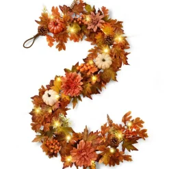 Fall Decorations for Home, Fall Garland for Mantle,Fall Garland with Lights