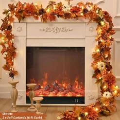 Fall Decorations for Home, Fall Garland for Mantle,Fall Garland with Lights
