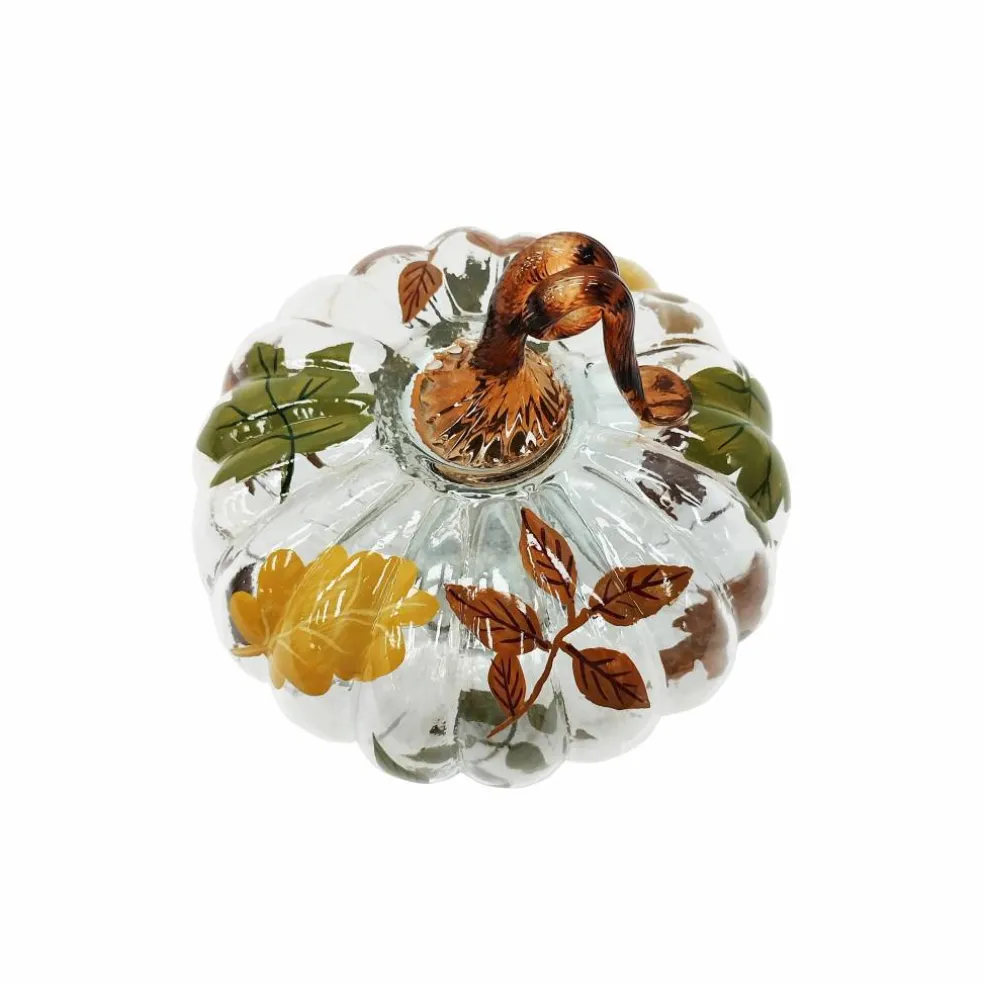 7.5" Fall Foliage Glass Pumpkin Tabletop Décor by Ashland®