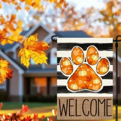 Fall Garden Flag 12x18 Inch Double Sided Pumpkin Thanksgiving Decor, Weather Resistant Autumn Yard Flag with Vivid Color Print for Porch Patio Lawn Garden Outdoor Decoration