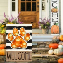 Fall Garden Flag 12x18 Inch Double Sided Pumpkin Thanksgiving Decor, Weather Resistant Autumn Yard Flag with Vivid Color Print for Porch Patio Lawn Garden Outdoor Decoration