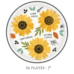 Fall Harvest Market Sunflower Autumn Party Supplies Bundle - Serves 16