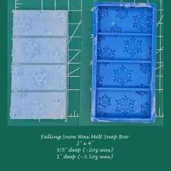 Falling Snow Wax Melt Snap Bar Silicone Mold
