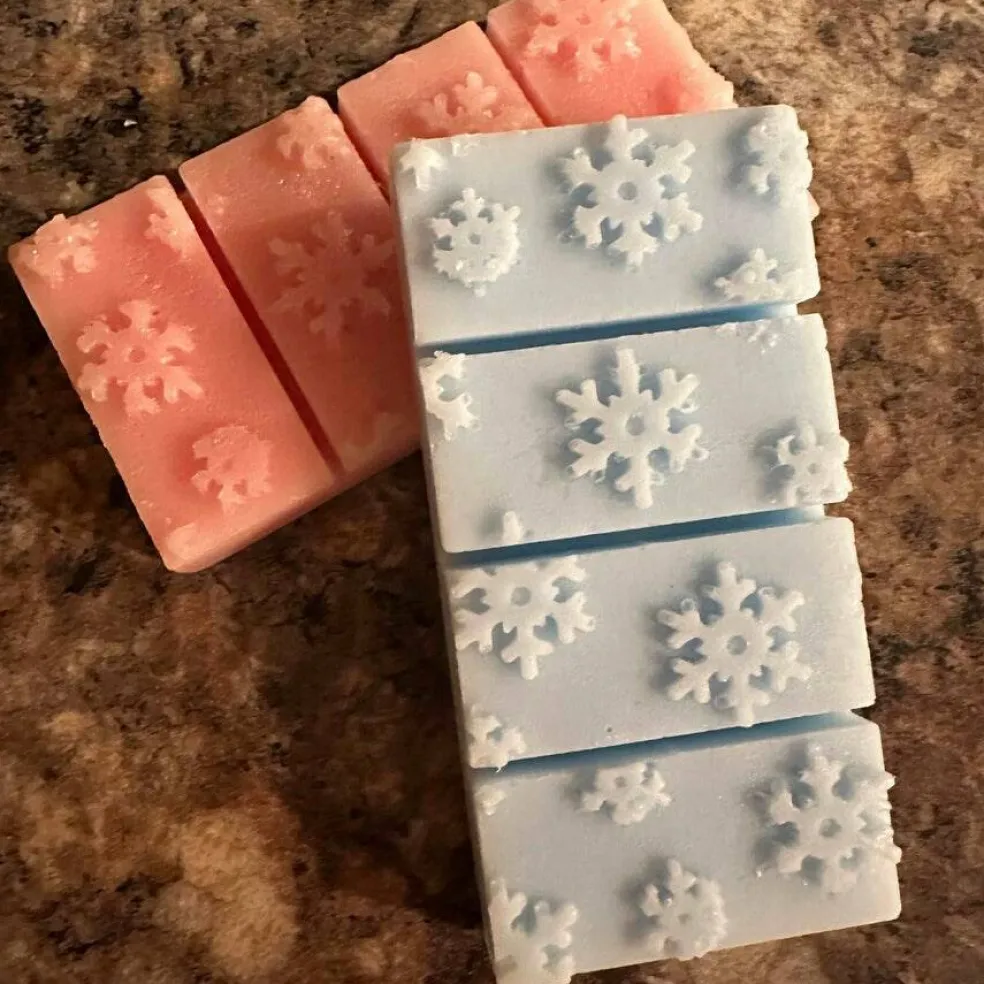 Falling Snow Wax Melt Snap Bar Silicone Mold
