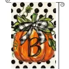 Fall Monogram Letter B Garden Flag 12x18 Inch for Outside