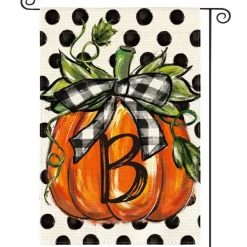 Fall Monogram Letter B Garden Flag 12x18 Inch for Outside