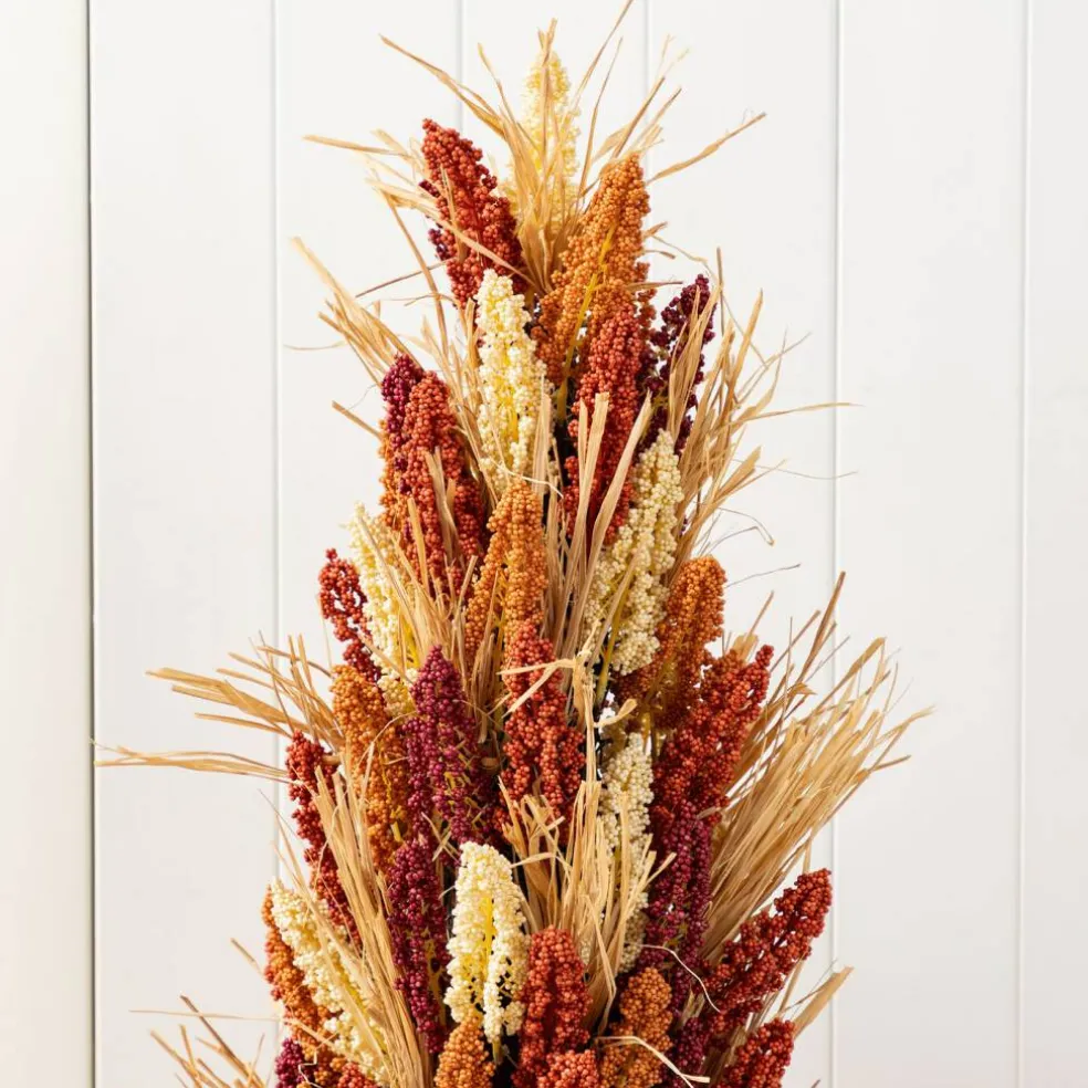 Fall Multi-Colored Sorghum Porch Tree/Garland/Teardrop Set