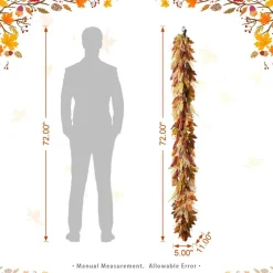 Fall Multi-Colored Sorghum Porch Tree/Garland/Teardrop Set