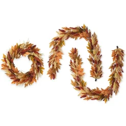 Fall Multi-Colored Sorghum Porch Tree/Garland/Teardrop Set