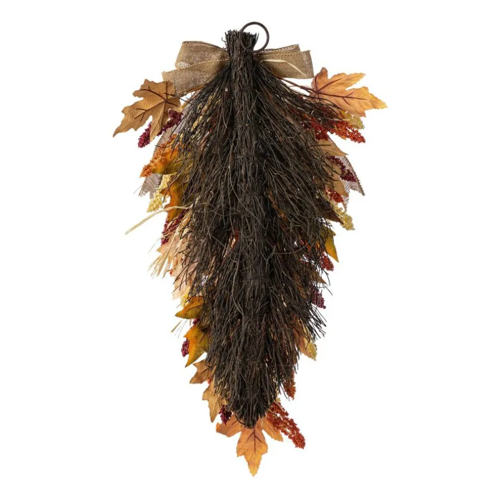 Fall Multi-Colored Sorghum Porch Tree/Garland/Teardrop Set