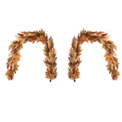 Fall Multi-Colored Sorghum Porch Tree/Garland/Teardrop Set