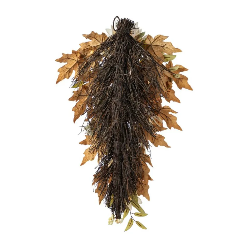 Fall Neutral Sunflower Pumpkin and Leaf Garlands/Porch Trees/Teardrops Set