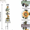Fall Outdoor Decor Metal Rake Yard Stake 30"