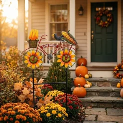 Fall Outdoor Decor Stakes Metal Sunflower Sign 24