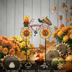 Fall Outdoor Decor Stakes Metal Sunflower Sign 24
