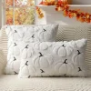 Fall Pillow Covers 18x18 Set of 2 White Pumpkin Decorations for Home