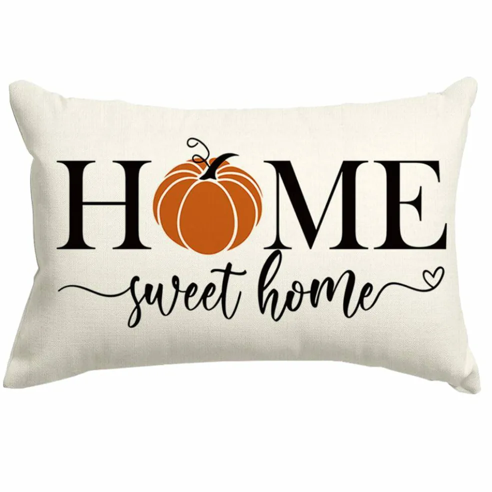 Fall Pillows Covers 12x20 Inch,Outdoor Pumpkin Thanksgiving Lumbar Beige