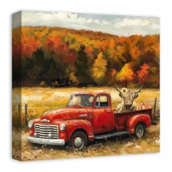 Fall Red Truck Highland 16
