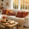 Fall Rust Boho Decorative Throw Pillow Covers for Couch 18x18 Inch