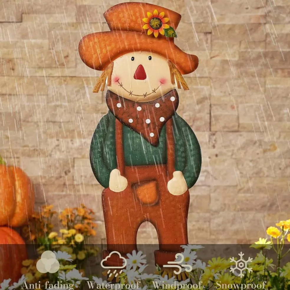 24" Fall Scarecrow Garden Stake Harvest Yard Decor