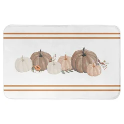 Fall Stripes & Pumpkins Bath Mat