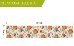 Fall Table Runner Watercolor Pumpkin Autumn Harvest Thanksgiving Table Runners Holiday Dining Room Kitchen Table Party Decoration 13 x 72 Inch