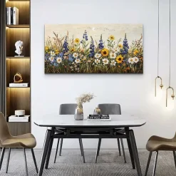 Farmhouse Wall Art Canvas Print 20x40 Inch Boho Floral Watercolor Wall Decor Ready to Hang for Living Room Bedroom Office Dining Room Home Decoration