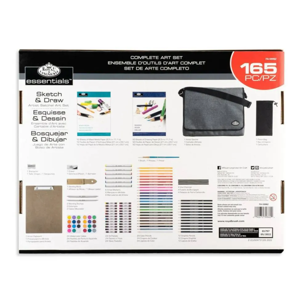 FA-59962 | Sketch & Draw Artist Satchel Art Set 165pc