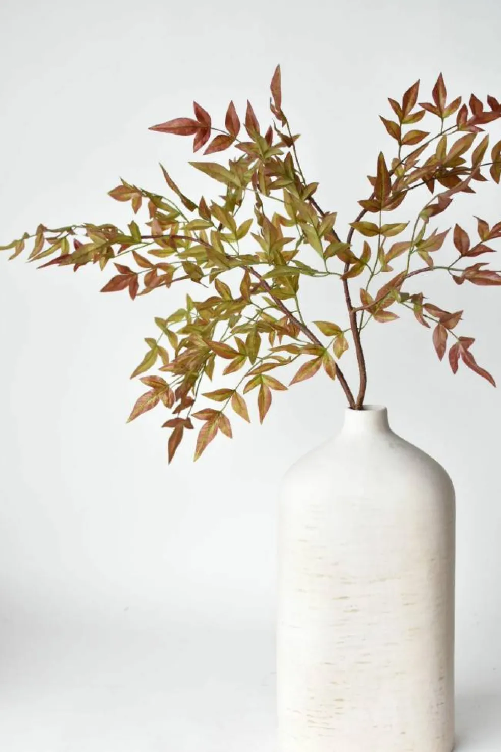 40" Faux Nandina Fall Foliage - Green/Burgundy