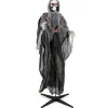 6.4 Feet Halloween Standing Grim Reaper with Lighted Eyes and Terrifying Sounds