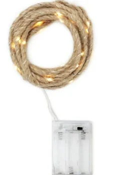 8 Feet 2 Inches Long 30 LED Woven Rope Battery Operated String Light