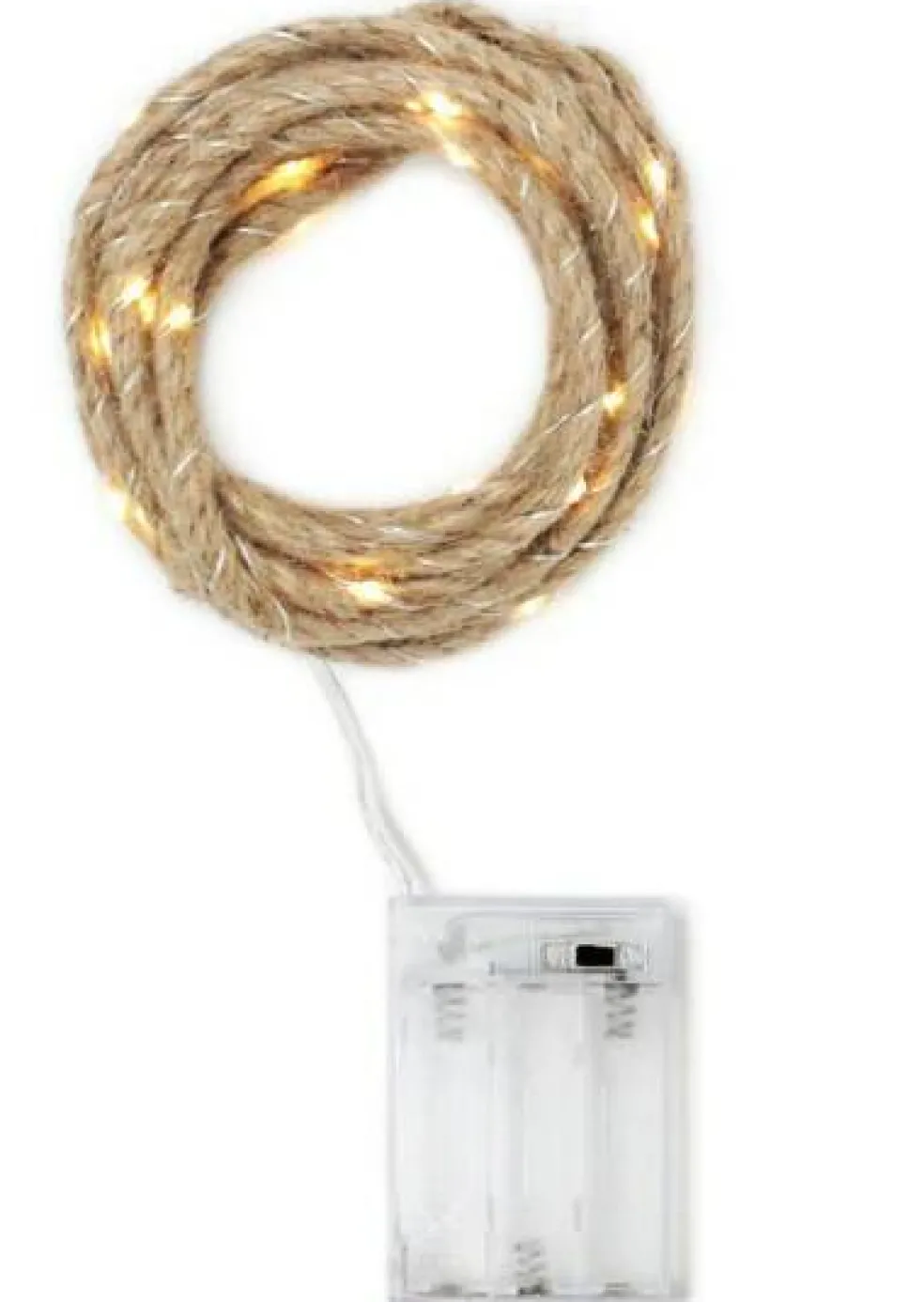 8 Feet 2 Inches Long 30 LED Woven Rope Battery Operated String Light