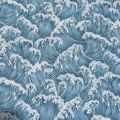 Feldman Blue Asian Wave Cotton Fabric