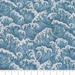 Feldman Blue Asian Wave Cotton Fabric