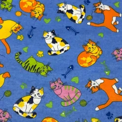Feldman Blue Cats Cotton Flannel