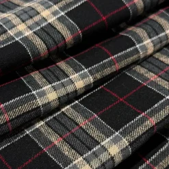Feldman Edward Black Plaid Yarn-Dyed Cotton Flannel Fabric
