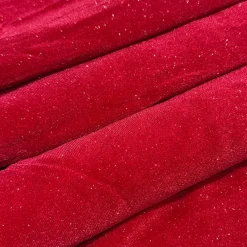 Feldman Red Sparkle Stretch Velvet Fabric