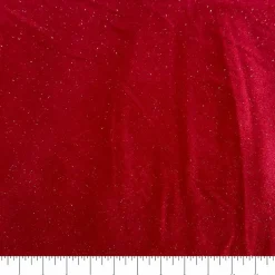 Feldman Red Sparkle Stretch Velvet Fabric