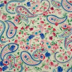 Feldman White Paisley Cotton Flannel