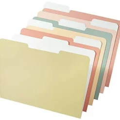 File Folders, 18 Pack, Vintage Colors, 1/3-Cut Tab, File Folders Letter Size, Colored File Folders, Office File Folder, Colored Folders, Office Supplies File Folders, File Folders with Tabs