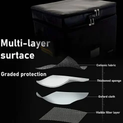 Fireproof Document File Box with Lock | Water resistant Organizer | Portable Collapsible Storage Cabinet